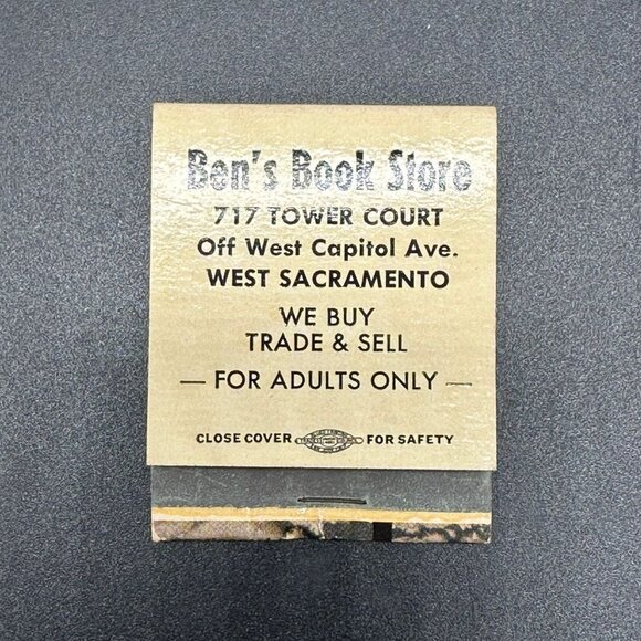 Vintage Matchbook Cover Pinup Girl Bens Adult Book Store Bikini Skier 1960s - Picture 3 of 8